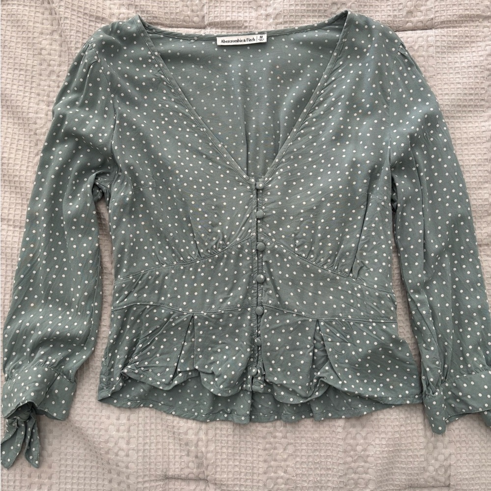 Abercrombie & Fitch Sage Polka Dot Fabric